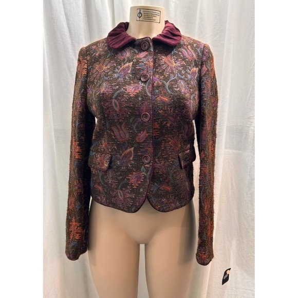 VINTAGE DKNY Coat Corduroy / Twit Multicolor Blazer Size 6 #1279 - Picture 7 of 14